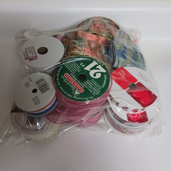 🎗️🎀Vintage Ribbon Bundle Valentine Christmas Patriotic Floral10 Rolls + Extras - Picture 9 of 11